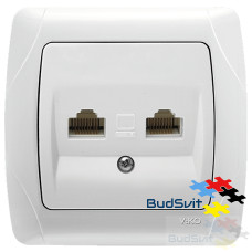 Розетка подвійна комп'ютерна 2xRJ45, Viko Carmen
